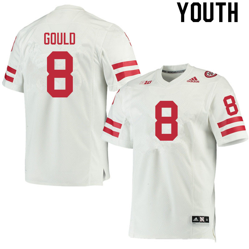 Youth #8 Jaeden Gould Nebraska Cornhuskers College Football Jerseys Sale-White